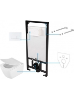 Deante Anemon 6 az 1 ben fehér perem nélküli WC, rejtett sze