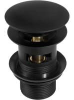 Deante Click-Clack kerek mosdó leeresztő túlfolyóval, fekete