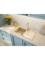 Deante Evora 1 medencés szögletes gránit mosogató csepegtető