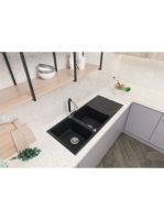 Deante Andante 2 medencés szögletes gránit mosogató csepegte