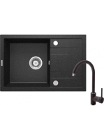 Deante Corio 1 tálcás gránit mosogató csapteleppel, lefolyóv