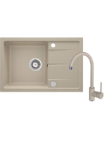 Deante Leda 1 tálcás gránit mosogató csapteleppel, lefolyóva