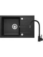 Deante Leda 1 tálcás gránit mosogató csapteleppel, rugalmas