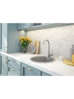 Deante Solis 1 medencés kerek gránit mosogató 48x48 cm, szür