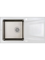 Deante Prime gránit-acél mosogató csepegtetővel, alabástrom