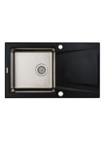 Deante Prime gránit-acél mosogató csepegtetővel, fémes grafi