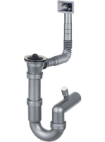 Deante szifon egymedencés acél mosogatókhoz túlfolyóval, kró