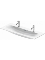 Duravit Viu fehér kerámia mosdó 123x49 cm, 2 csaplyukkal, Wo