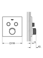 Grohe Grohtherm SmartControl termosztátos színkészlet, matt