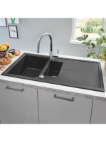 Grohe K400 Felülről beépíthető kompozit mosogatótálca csepeg