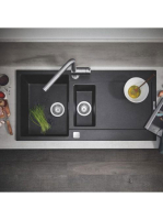 Grohe K500 Felülről beépíthető kompozit mosogatótálca csepeg