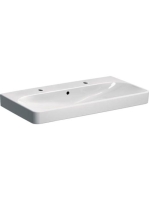 Geberit Smyle Square mosdó 90x48 cm, 2 csapfurattal és túlfo