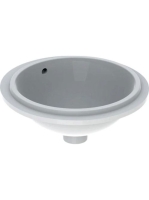 Geberit VariForm alulról beépíthető kerek mosdó 39 cm, túlfo