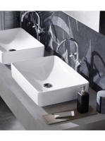 Geberit VariForm pultra ültethető mosdó, szögletes, túlfolyó