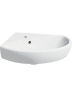 Geberit Selnova sarok kézmosó 59x56 cm, csaplyukkal és túlfo