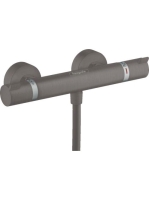 Hansgrohe Ecostat Comfort szálcsiszolt fekete/króm termosztátos zuhanycsaptelep 13116340