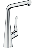 Hansgrohe Metris M71 konyhai csaptelep 320 EcoSmart, kihúzható zuhanyfejjel króm 14781000