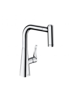 Hansgrohe Metris M71 króm konyhai csaptelep 220, kihúzható zuhanyfejjel 14834000