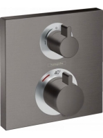 Hansgrohe Ecostat Square szálcsiszolt fekete/króm falsík alatti termosztát 2 fogyasztóhoz 15714340