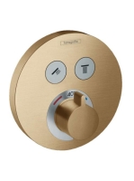 Hansgrohe ShowerSelect S termosztátos csaptelep 2 fogyasztóhoz, szálcsiszolt bronz 15743140
