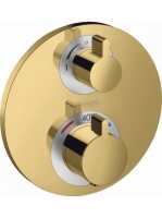 Hansgrohe Ecostat S polírozott arany hatású falsík alatti termosztátos csaptelep 2 fogyasztóhoz 15758990