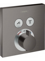 Hansgrohe ShowerSelect 2 fogyasztós szálcsiszolt fekete/króm termosztát falsík alatti szereléshez 15763340