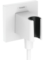 Hansgrohe FixFit E zuhanytartó fali csatlakozóval, matt fehér 26889700