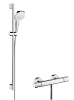 Hansgrohe Croma Select E termosztátos csaptelep Vario 90 cm-es zuhanyrúddal króm/fehér 27082400