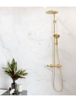 Hansgrohe Raindance Select S polírozott arany hatású zuhanyrendszer 240 1jet PowderRain termosztáttal 27633990