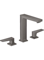 Hansgrohe Metropol 160 3-lyukú mosdócsaptelep szálcsiszolt fekete/króm, push-open lefolyóval 32515340