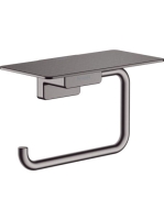 Hansgrohe AddStoris WC papír tartó, polccal szálcsiszolt fekete/króm 41772340