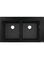 Hansgrohe S51 Beépíthető SilicaTec dupla mosogató 370 grafitfekete 43316170