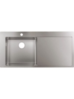 Hansgrohe S71 beépíthető csepegtetőtálcás mosogató 450 egy furattal, lefolyókészlet nélkül rozsdamentes acél hatású 43331800