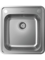 Hansgrohe S41 Beépíthető mosogató 480x520 szifonnal és automatikus lefolyóval, rozsdamentes acél hatású 43335800