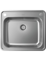 Hansgrohe S41 Beépíthető mosogató 580x520 szifonnal és automata lefolyóval, rozsdamentes acél hatású 43336800