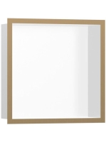 Hansgrohe XtraStoris Individual Falfülke matt fehér színben, design kerettel 30 x 30 x 10 cm szálcsiszolt bronz 56099140