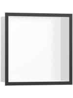 Hansgrohe XtraStoris Individual Falfülke integrált kerettel, 30 x 30 x 10 cm matt fehér/szálcsiszolt fekete 56099340