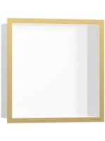 Hansgrohe XtraStoris Individual Falfülke matt fehér színben, design kerettel 30 x 30 x 10 cm polírozott arany hatású 56099990