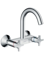 Hansgrohe Logis M32 króm kétkaros konyhai csaptelep, fali szereléshez 71286000