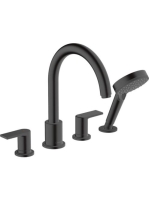 Hansgrohe Vernis Shape 4 lyukú peremre szerelhető kádcsaptelep matt fekete 71459670