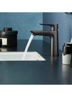 Hansgrohe Talis E 110 mosdócsaptelep lefolyógarnitúra nélkül, szálcsiszolt fekete/króm 71712340