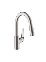 Hansgrohe Focus M42 konyhai csaptelep, kihúzható zuhanyfejjel, rozsdamentes acél hatású 71821800
