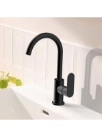 Hansgrohe Rebris S mosdócsaptelep 210, elforgatható kifolyóval és automata lefolyógarnitúrával, matt fekete 72536670