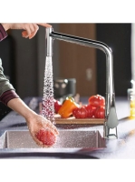 Hansgrohe Metris M71 króm konyhai csaptelep 320, kihúzható zuhanyfejjel 73801000