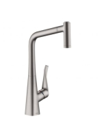 Hansgrohe Metris M71 rozsdamentes acél hatású konyhai csaptelep 320, kihúzható zuhanyfejjel 73801800