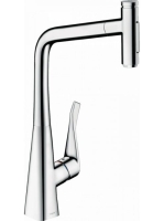 Hansgrohe Metris Select M71 króm konyhai csaptelep 320, kihúzható zuhanyfejjel 73820000
