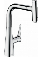 Hansgrohe Metris Select M71 króm konyhai csaptelep 240, kihúzható zuhanyfejjel 73822000