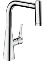 Hansgrohe Metris M71 konyhai csaptelep 220 EcoSmart, sBox-szal és kihúzható kifolyóval króm 73823000