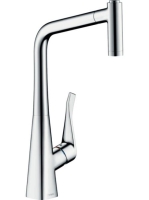 Hansgrohe Metris M71 konyhai csaptelep 320 EcoSmart, sBox-szal és kihúzható kifolyóval króm 73824000