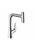 Hansgrohe Talis Select M51 2-lyukú króm konyhai csaptelep 220, kihúzható kifolyóval 73852000